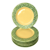 Barbotine frieze dessert plates