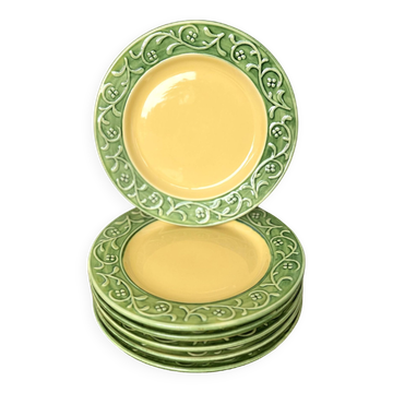 Assiettes à dessert frise barbotine