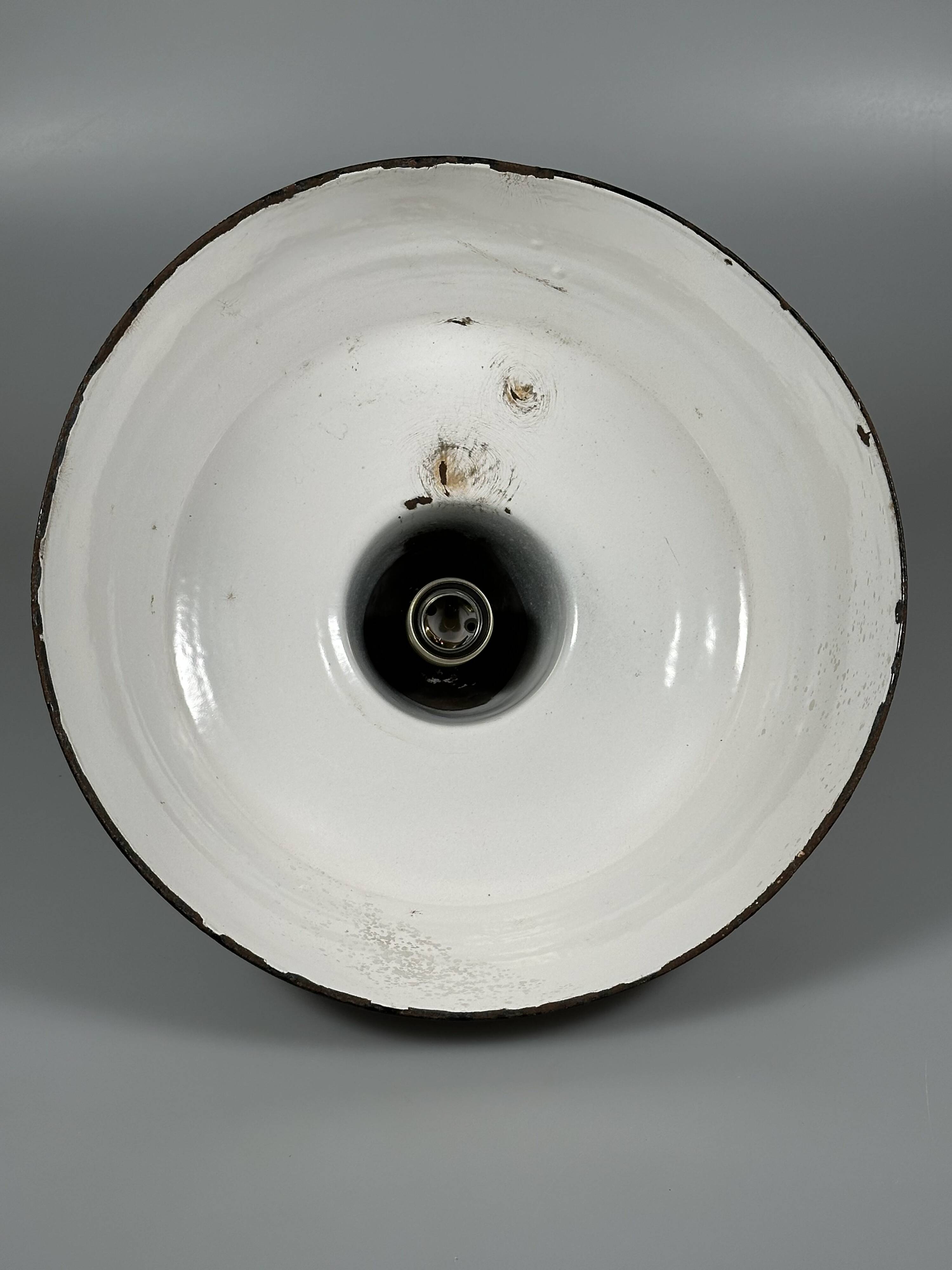 1930s/1940s Ceiling Lamp Industrial Lamp Enamel Loft Metal Bauhaus Design