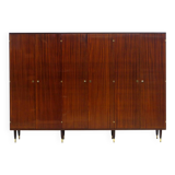 Large vintage mid century modern 6-door wardrobe in teak, 1960s