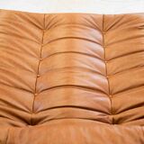 Togo chaise lounge in pine leather by Michel Ducaroy for Ligne Roset, 1974