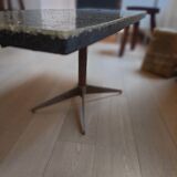 Coffee table in fractal stone, steel resin and inclusions Marie Claude de Fouquières 1970s
