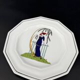 3 octagonal Art Deco plates in Médicis porcelain