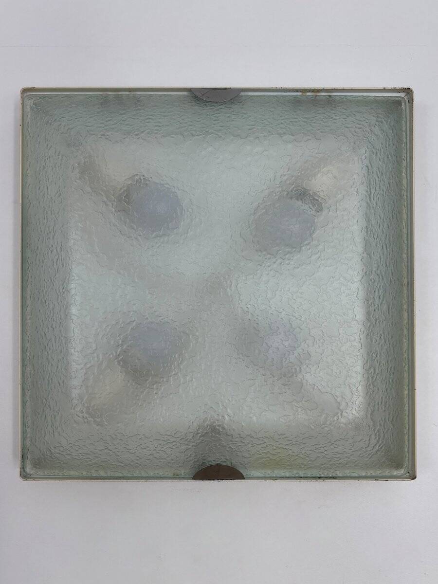 Vintage Italian Metal and Glass Sconces from Fontana Arte, 1960s, Set of 2