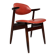 Red colored leather cowhorn chair, 1970s