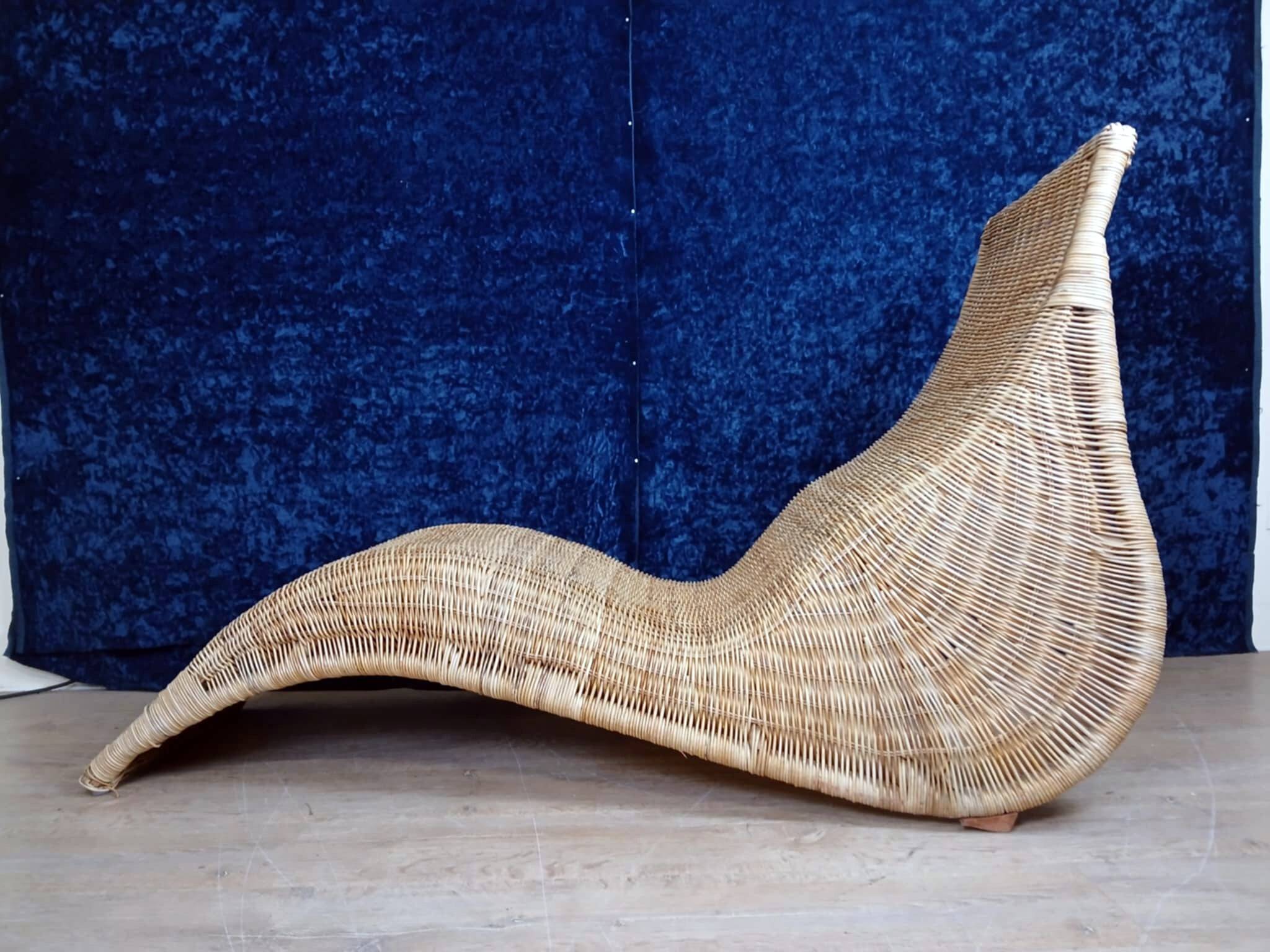 Wicker and rattan lounge chair by Carl Ojerstam for Ikea circa 1980/1990