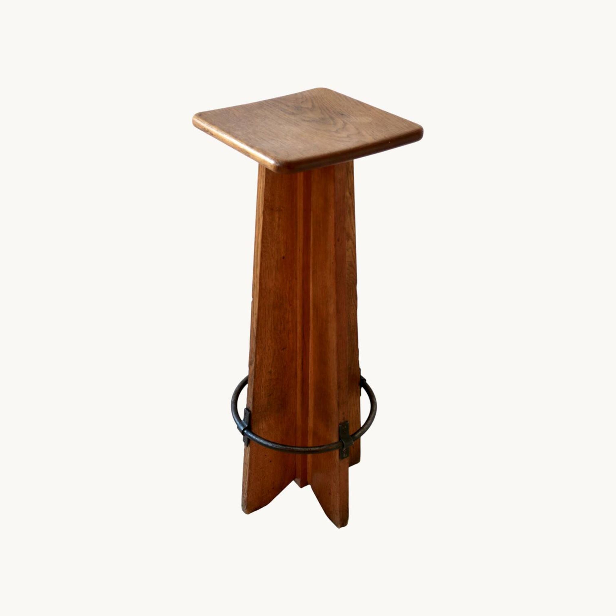 4 tabourets en chêne France, années 50