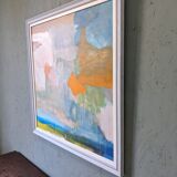 Contemporary "Summer Abstraction" Abstract Seascape by British Artist Ian Mood, Framed Oil Painting