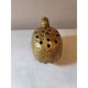 Golden earthenware flower vase "Woodcock"