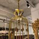 Lustre cage en cristal et bronze vers 1900