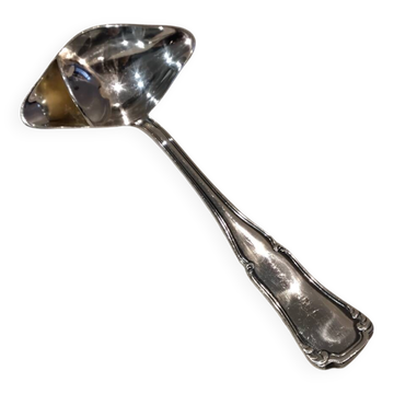 Silver-plated metal ladle for fats and lean meats, by silversmith Ercuis Valencay, 17.6cm