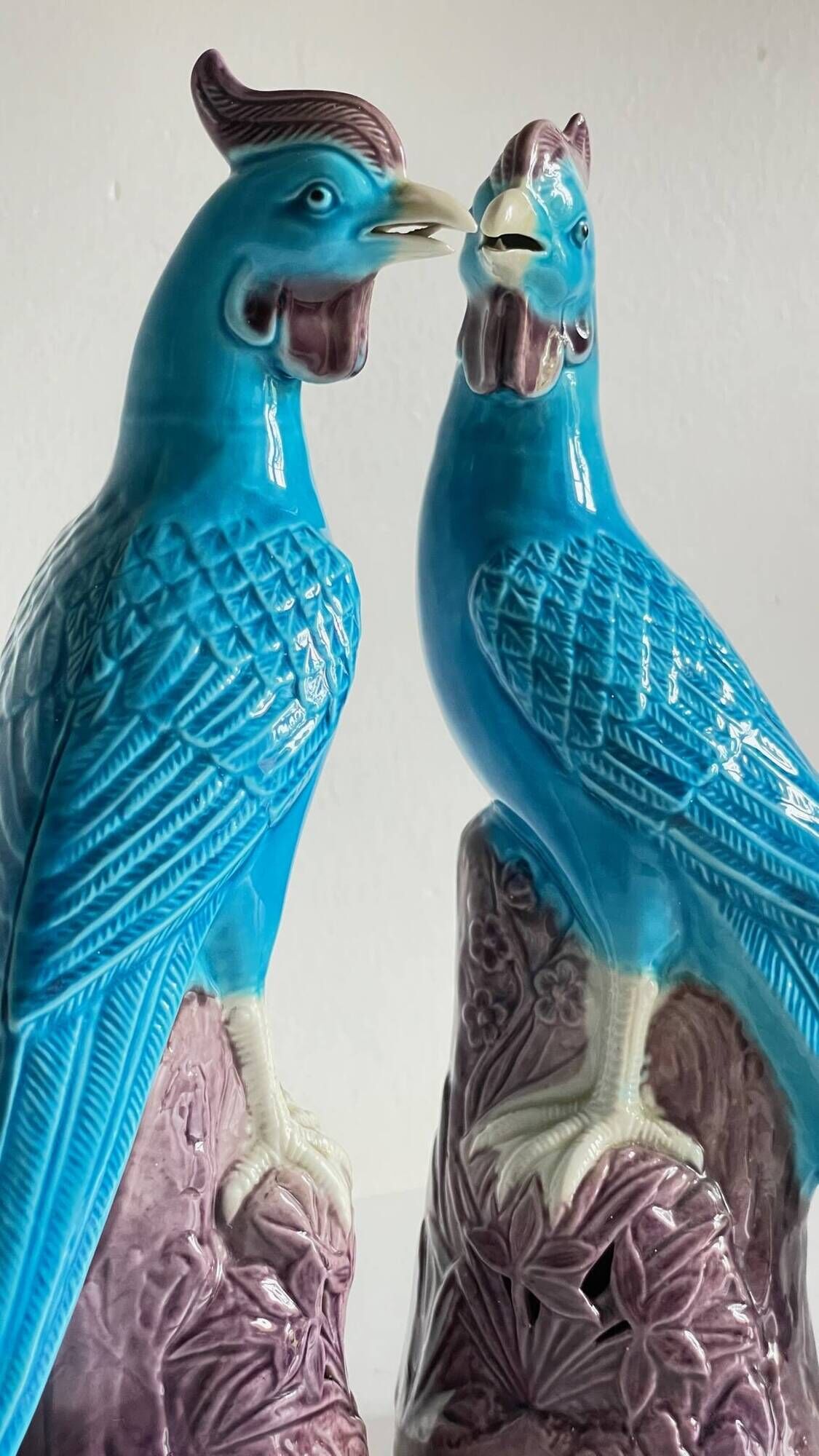 Pair of phenix birds chinese porcelain early 20th century