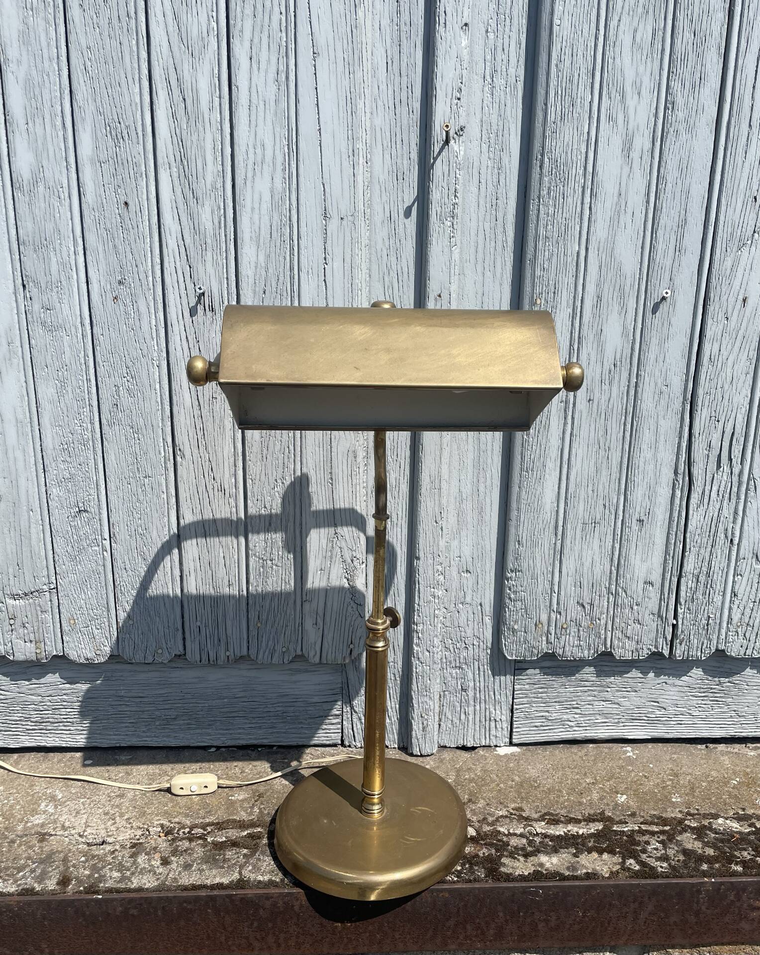 Portuguese Brass Bankers Table Lamp