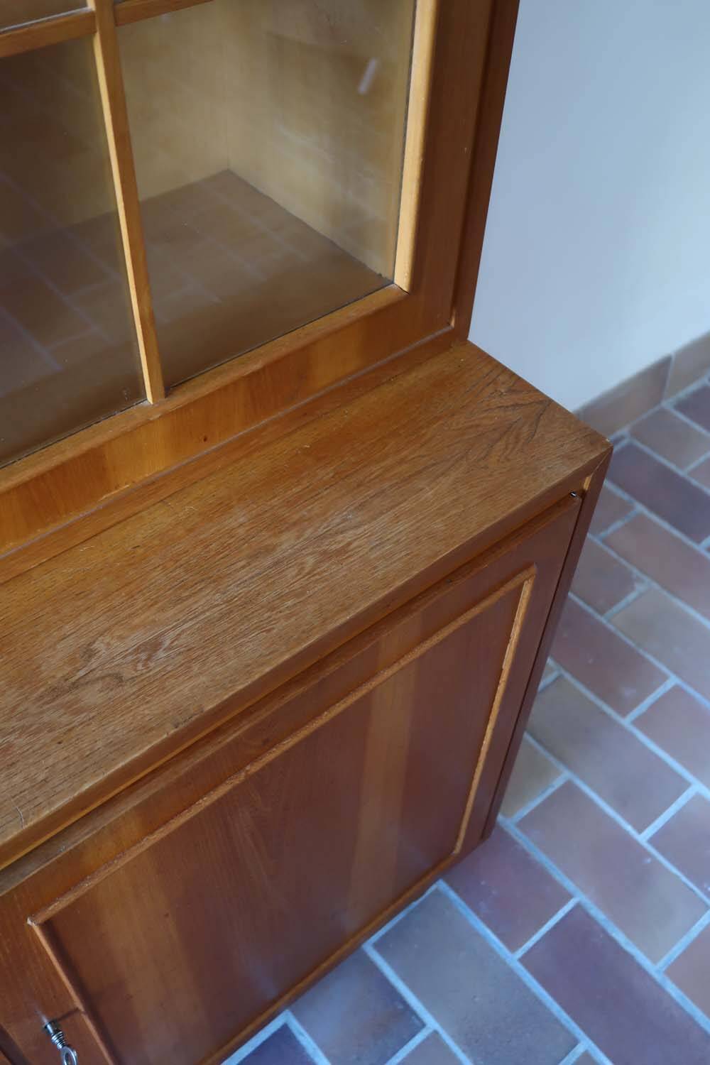 60's glass bookcase