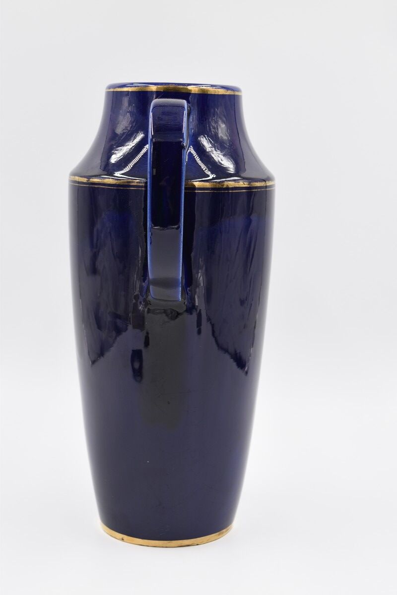 Large ceramic art deco vase by Odyv blue sèvres