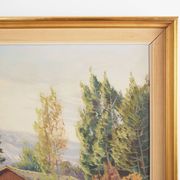 Painting „The Chalet at the Mountain Stream”, Scandinavian design, 1970s