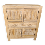 Armoire rustique en chêne massif, années 1970