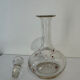Antique blown glass carafe, enamelled with floral decoration, in the style of Legras.