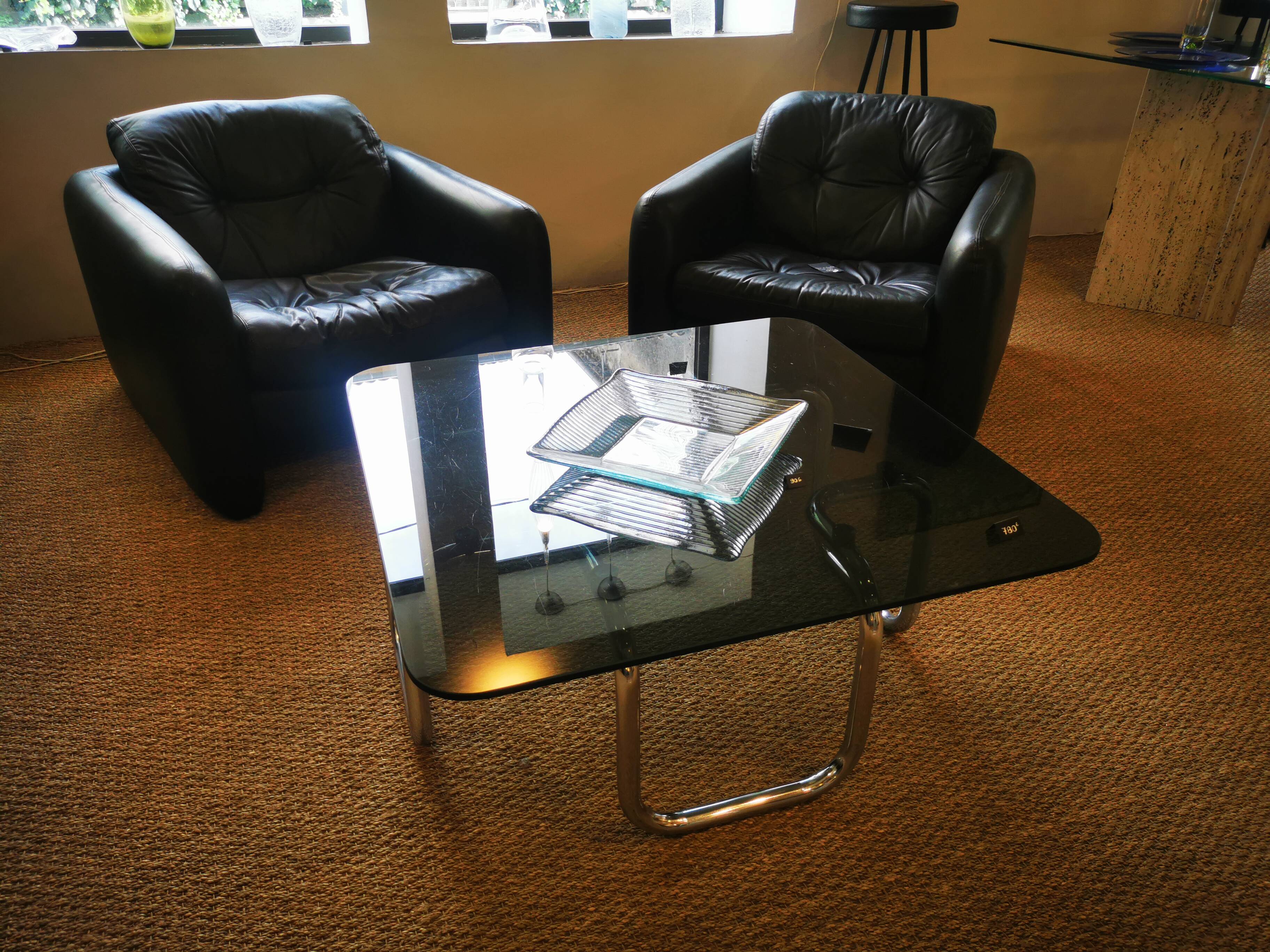 Italian design coffee table, Bauhaus style, 70s