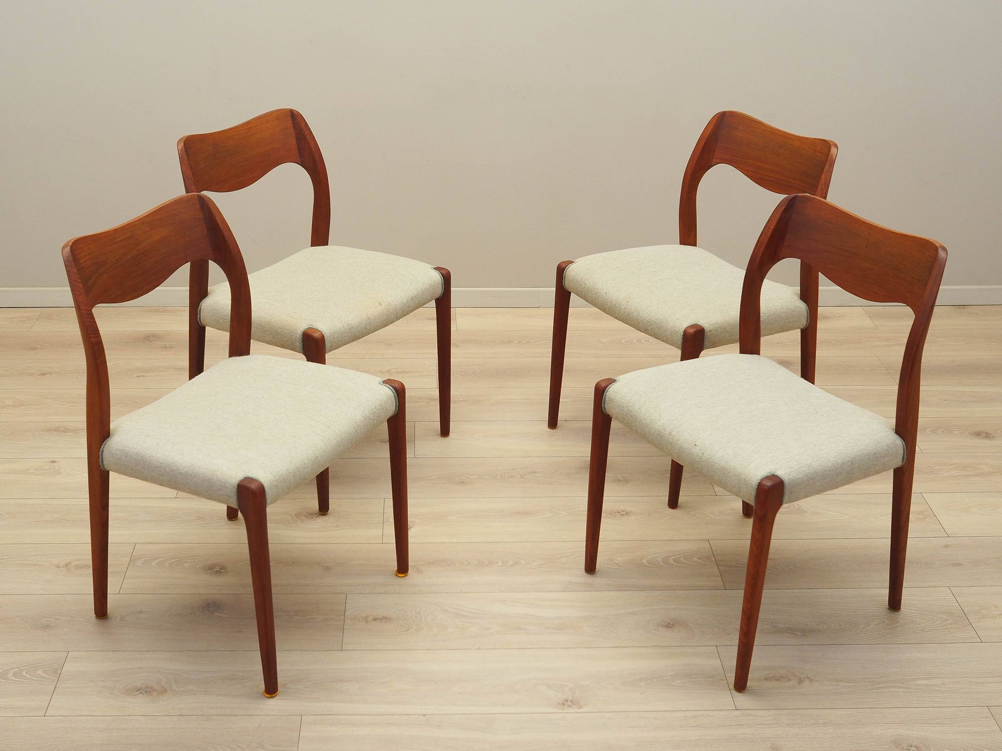 Set of four teak chairs, Danish design, 1960s, designer: Niels Otto Møller