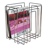 1980s Willi Glaeser Chrome Magazine Rack Record Rack Swiss Midcentury Style