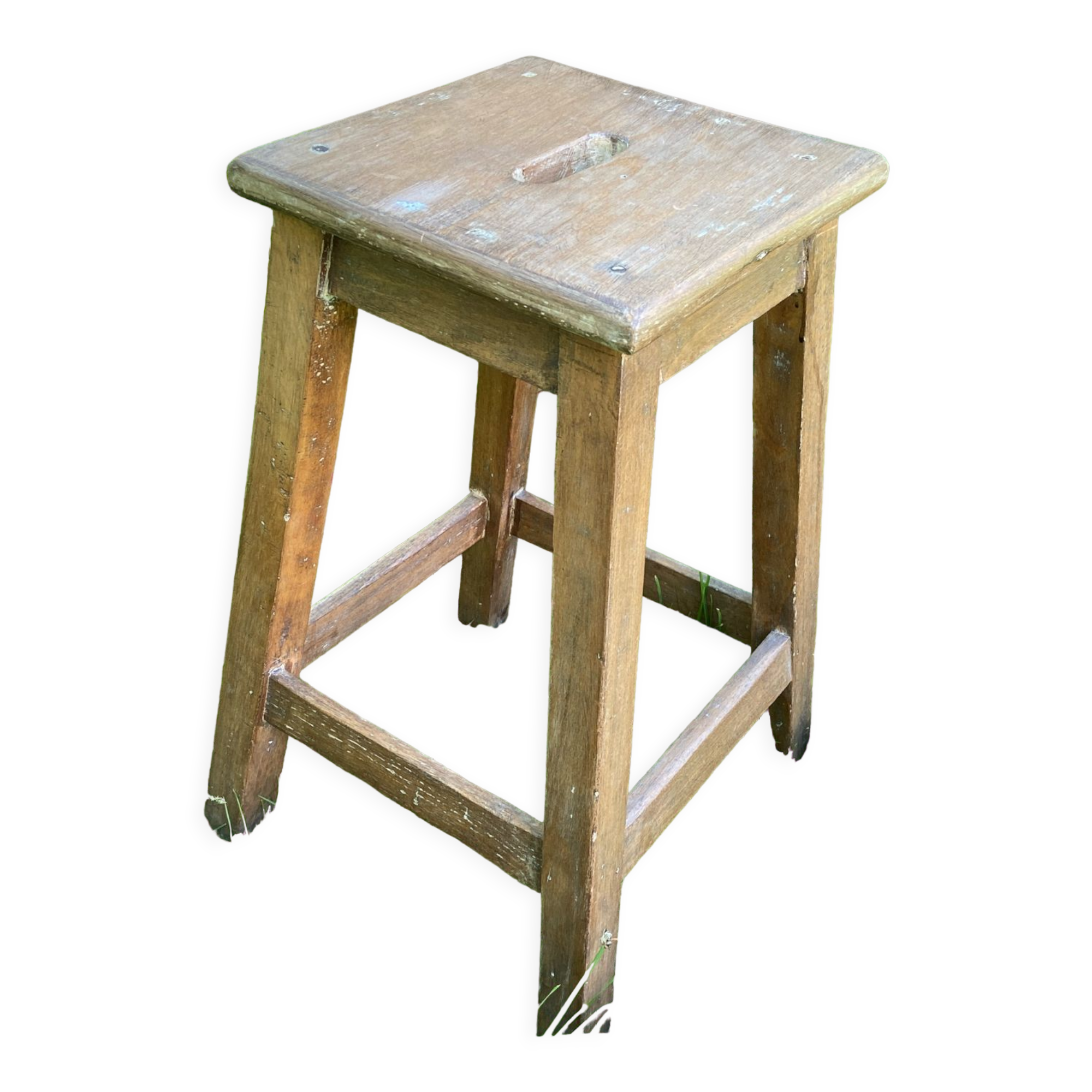 Solid oak workshop stool