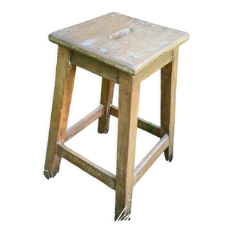 Tabouret d’atelier en chêne massif