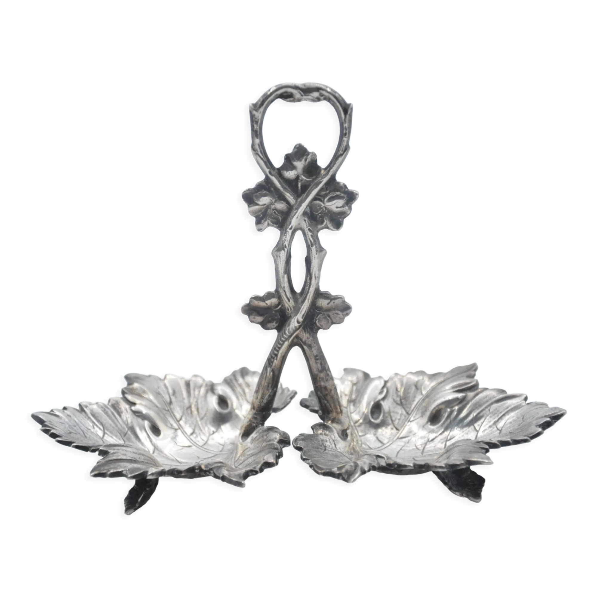 Old solid silver saleron, hallmarks from Spain, art nouveau, collection