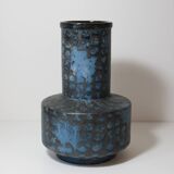 Helmut Scholtis West Germany Vintage Black Vase with Blue Dots