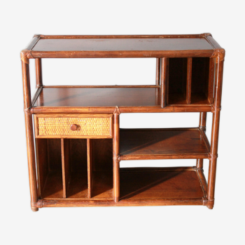 Bamboo shelf bookcase cabinet