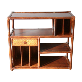 Bamboo shelf bookcase cabinet