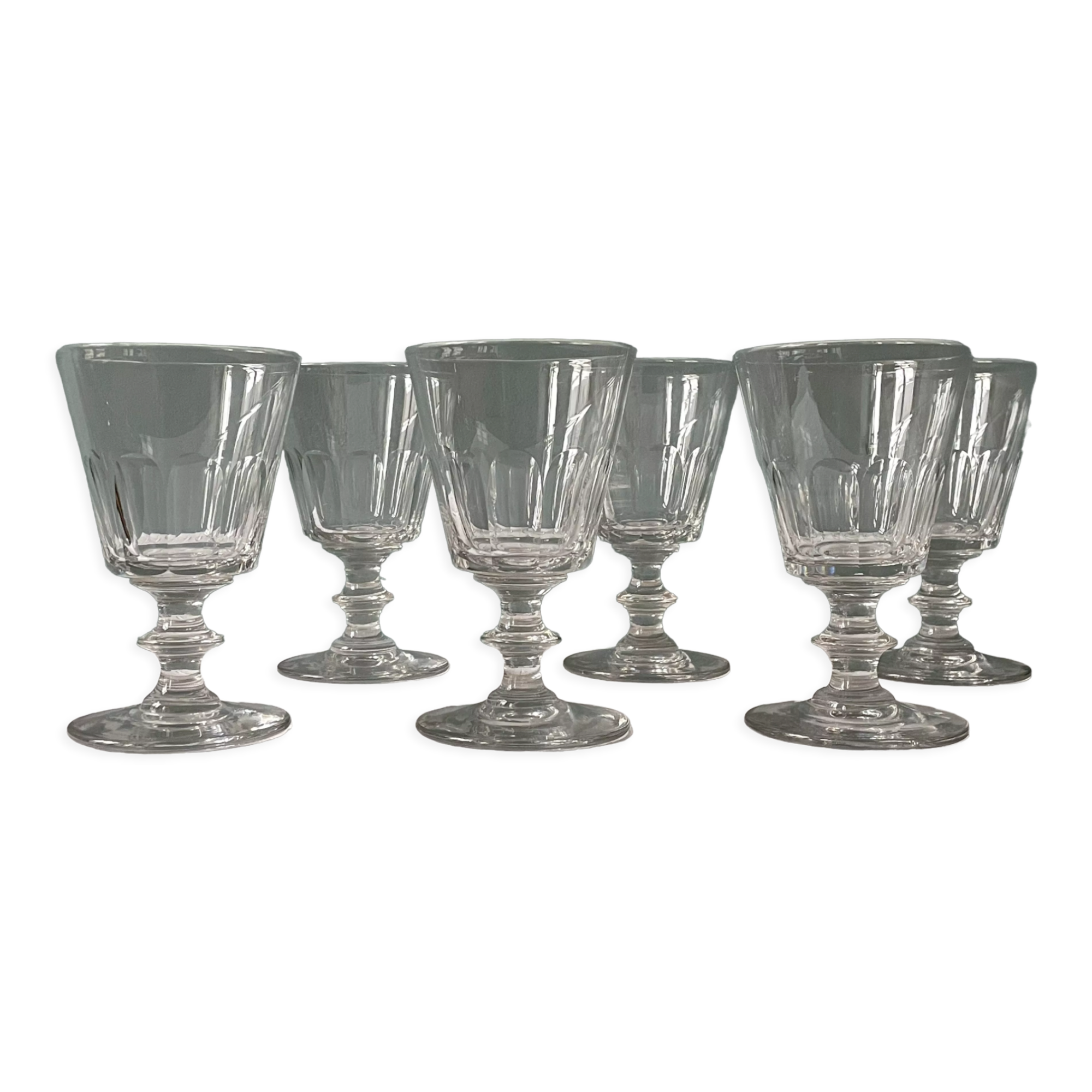 Lot de 6 verres XIXème en cristal Baccarat