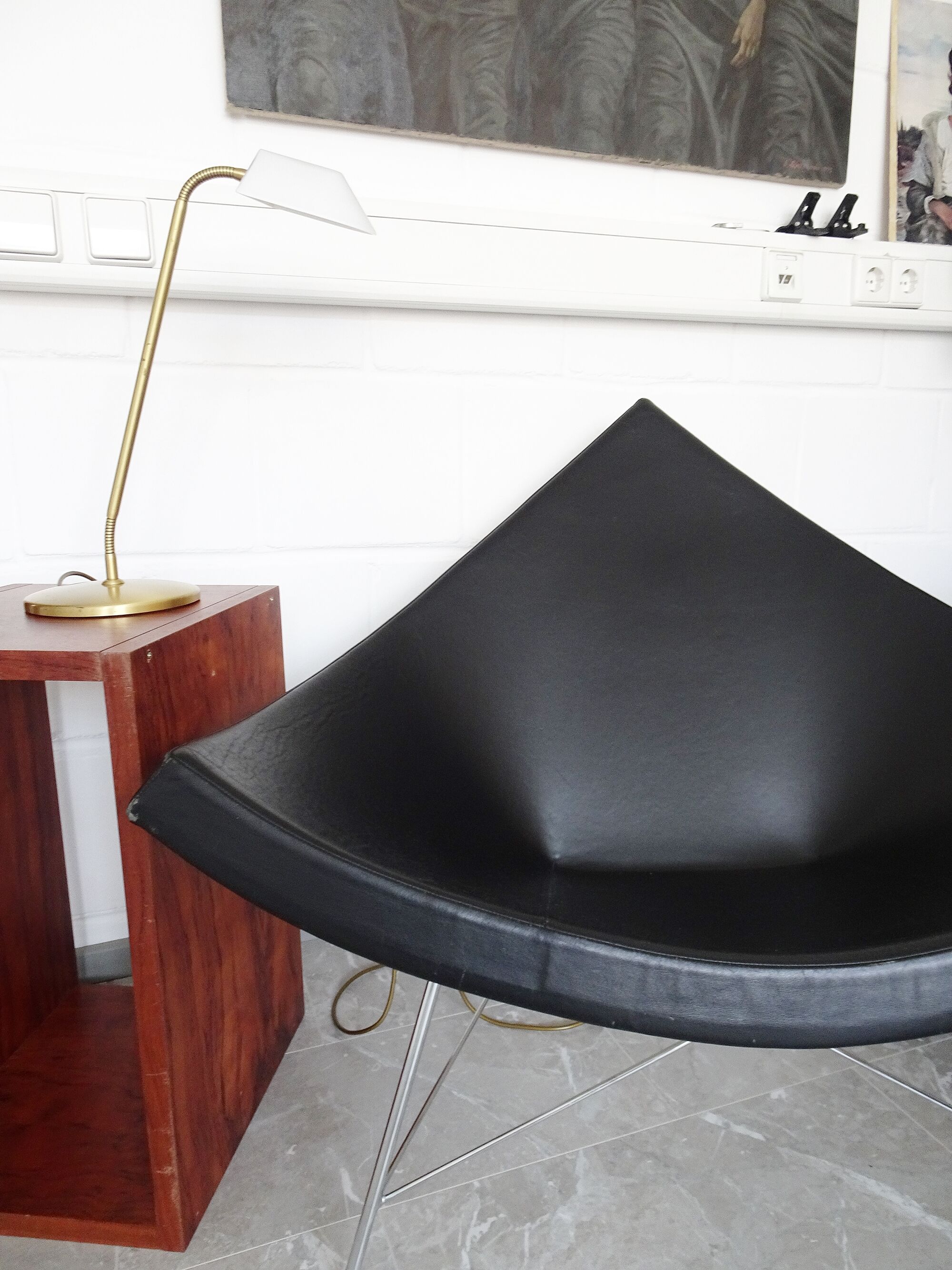 Table lamp by Bankamp Leuchten made of brass and frosted glass