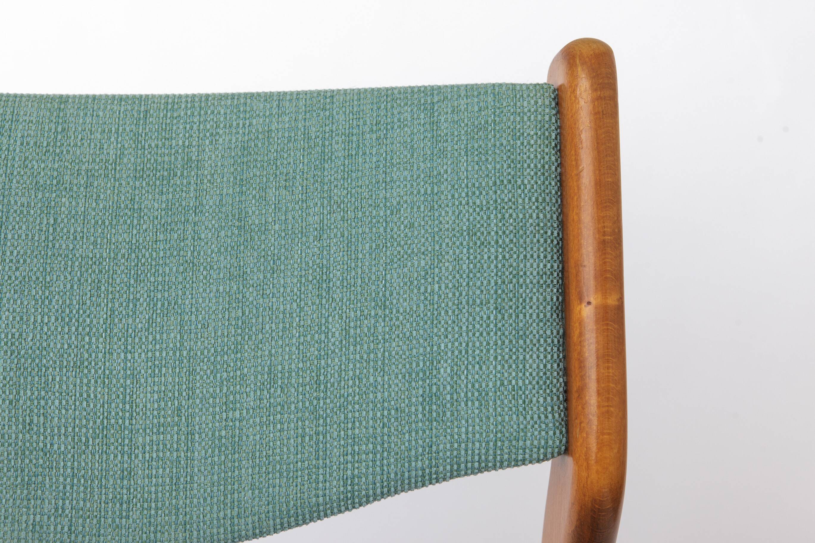 Set of 6 Vintage Beech Dining Chairs Germany 1970s Mid Century Modern