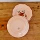 Set of 4 pink plates Digoin Sarreguemines