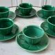 Set of 6 cups and subcups in green slurry 40-50 years