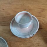 Egg cups signed Atch Chantal and Thierry Robert sandstone from Poncé sur Loir