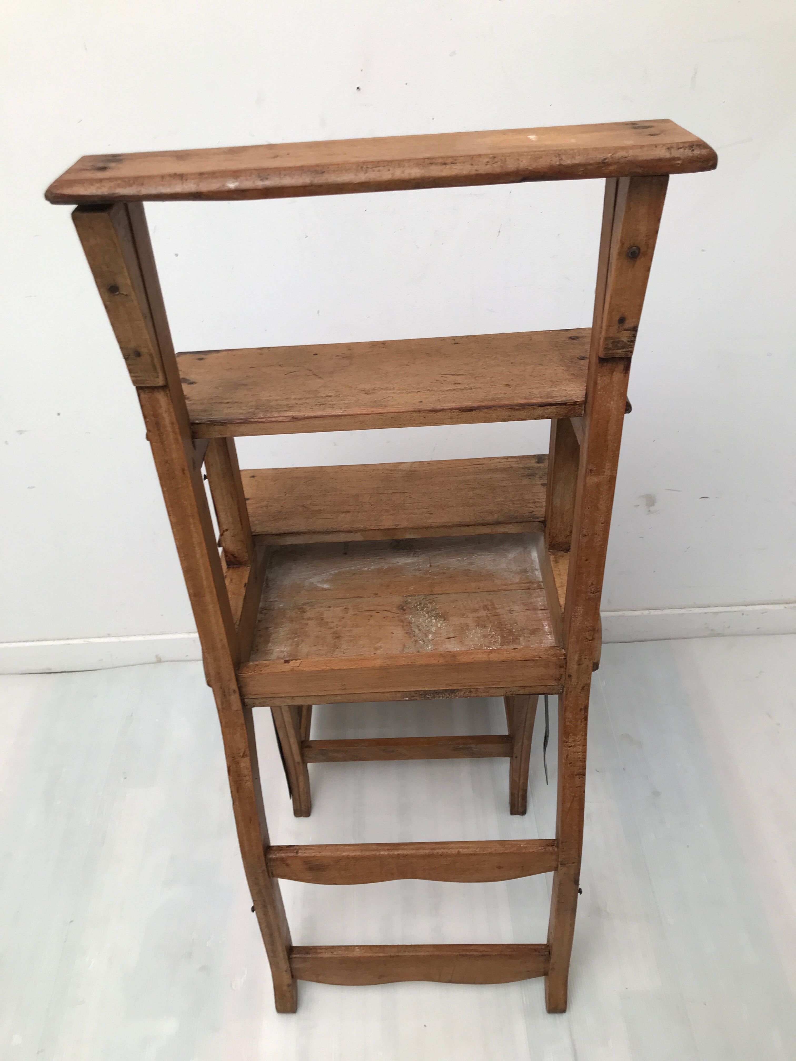 Stepladder armchair oak bookcase 50s-60s