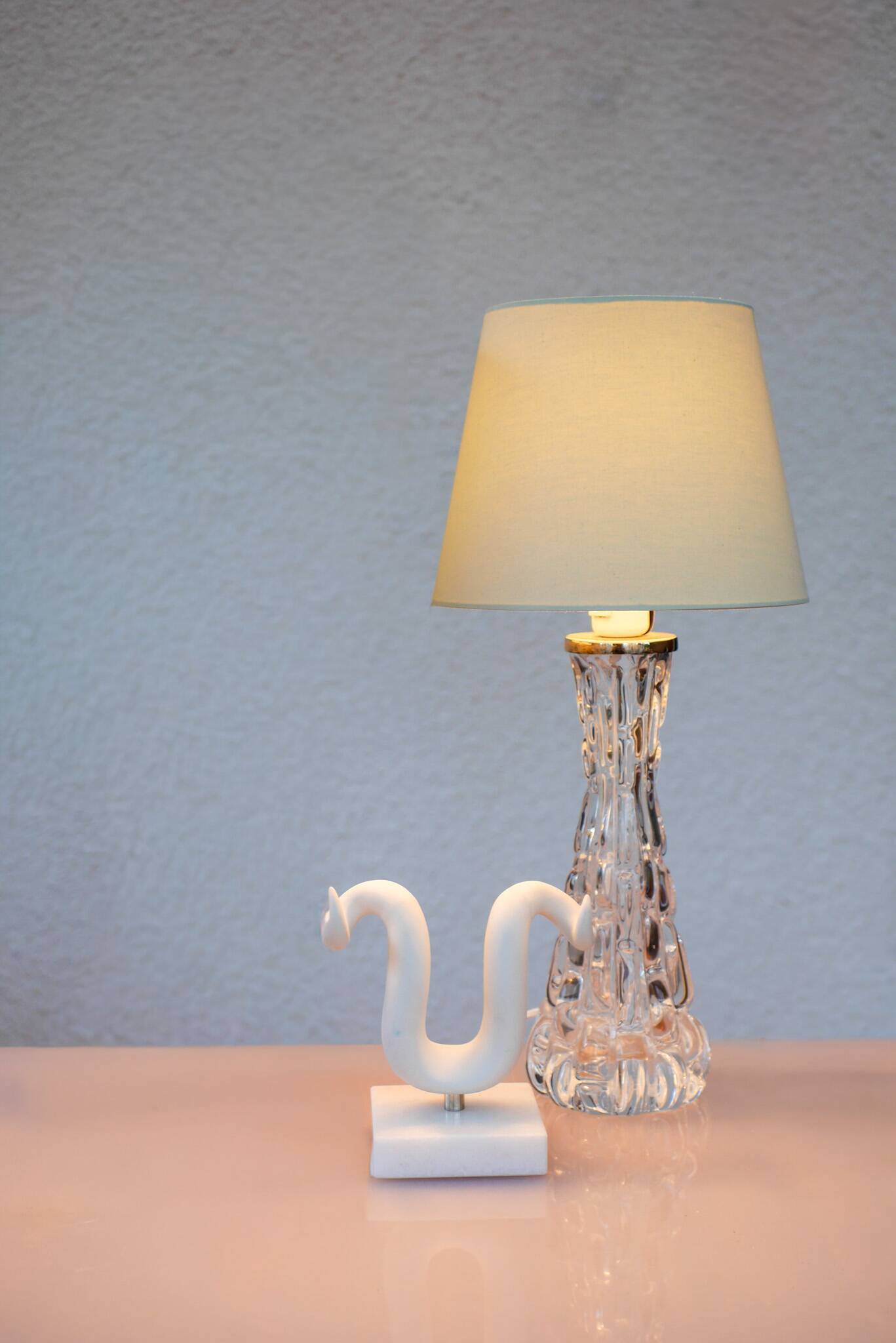 Carl Fagerlund Crystal Glass Table Lamps. Orrefors, Sweden