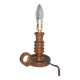 Lamp foot shape wooden candlestick turned old