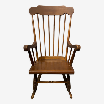 Rocking-chair en bois style vintage