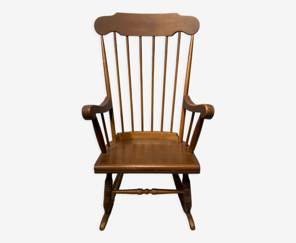 Rocking-chair en bois style vintage