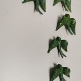 Batch of green swallows in ceramic