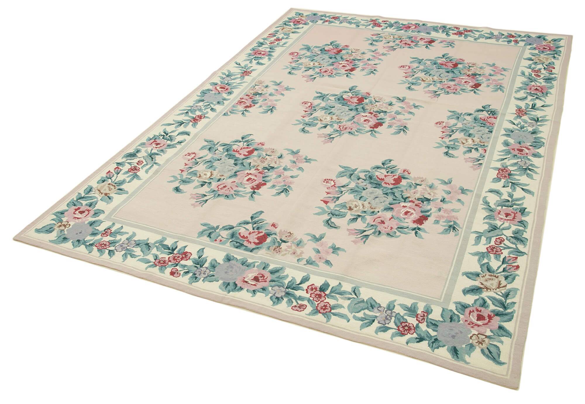 Handmade Vintage Flatweave Needlepoint Kilim 173 cm x 254 cm