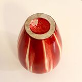 Glazed ceramic vase, Flower neck, Bordeaux, 1970 - 17 X 13 cmV