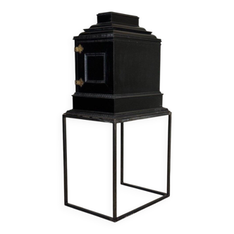 Cabinet in ebony and blackened wood, bone marquetry, 19th century