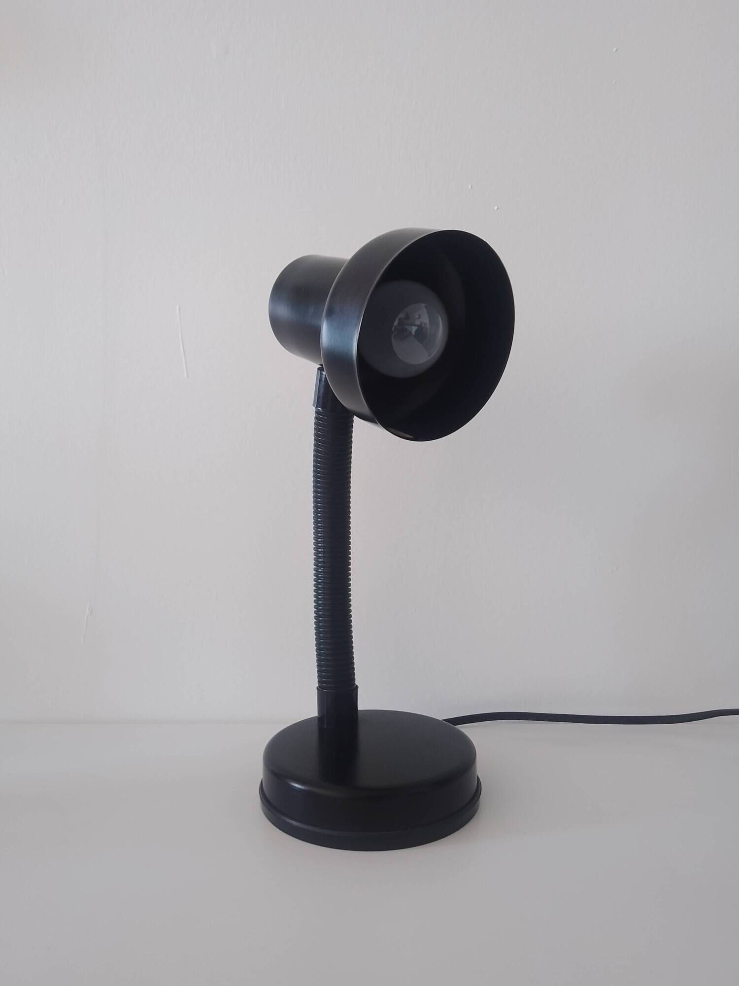 Brama desk lamp black metal flexible arm Italy vintage 70s