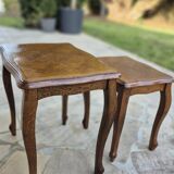 2 nesting tables in solid wood in Louis XV style