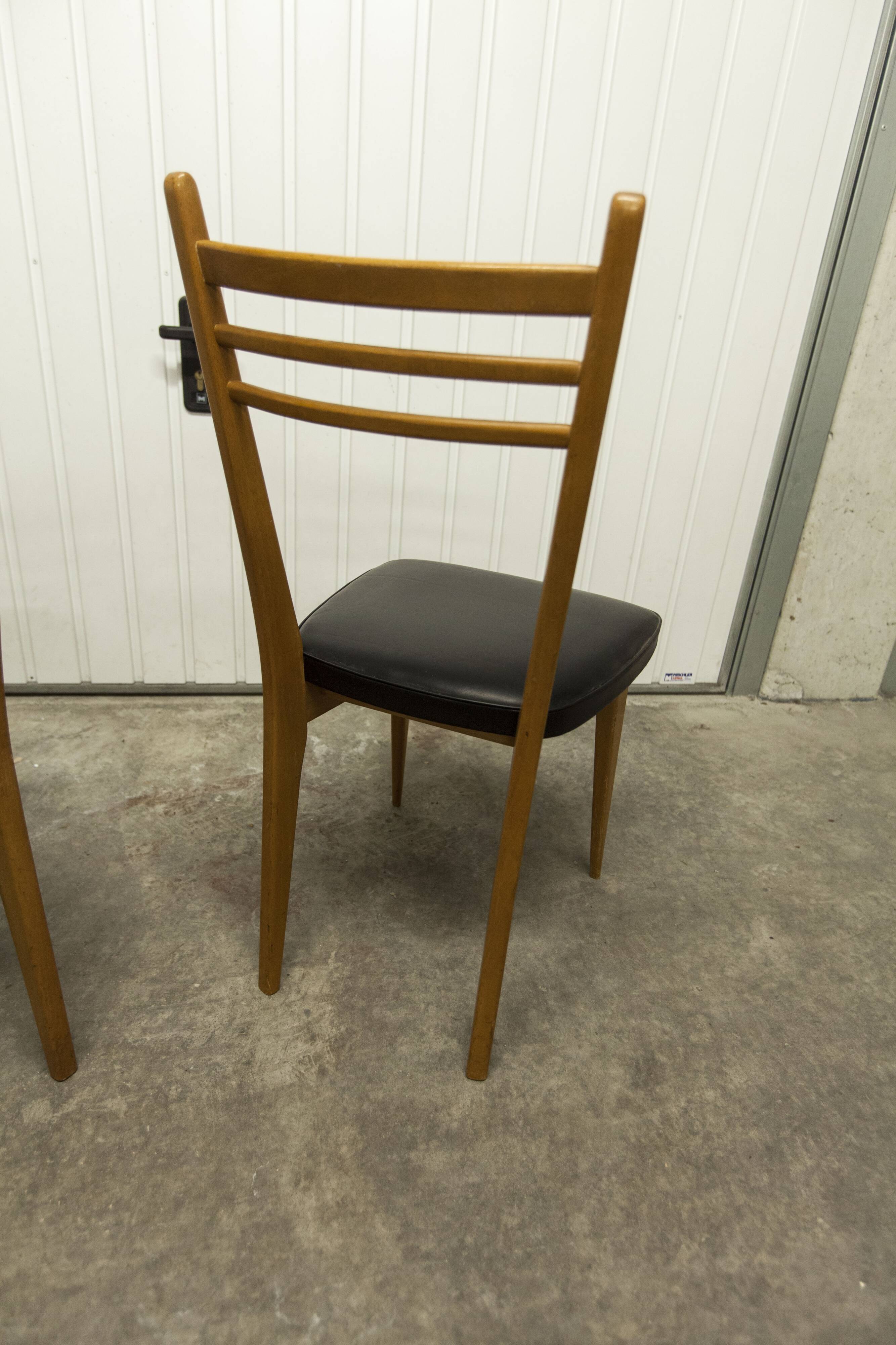 Pair of Scandinavian 1960 beech chairs