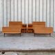 Paire de lit jumeaux et chevets 1950
